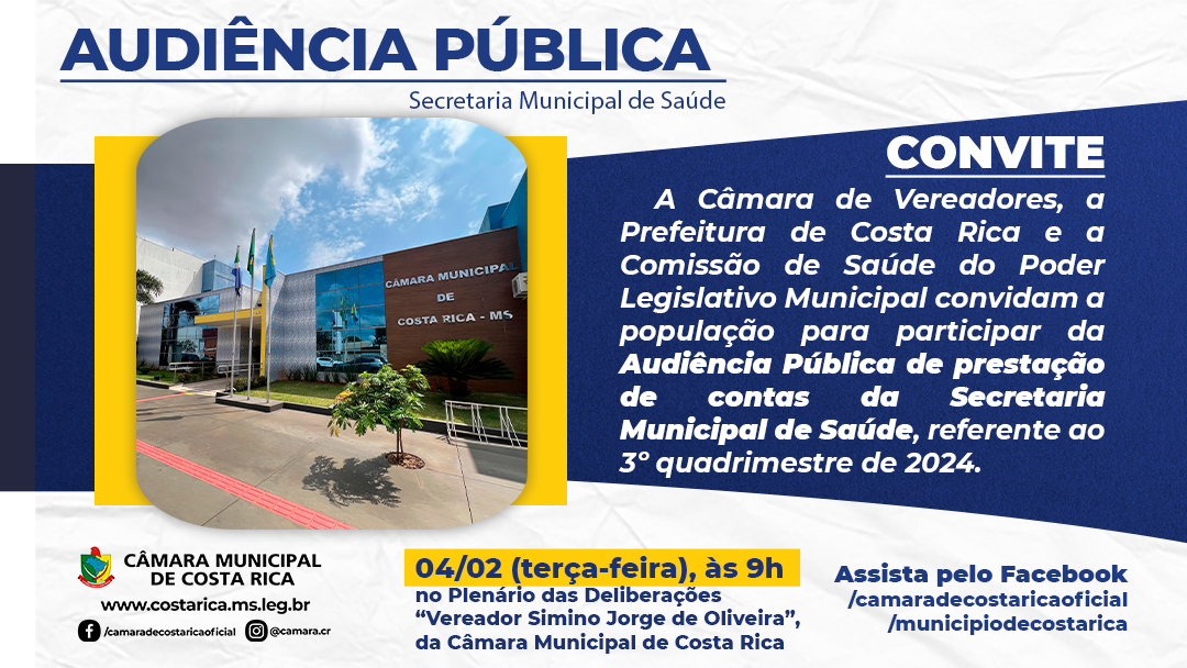 Convite Audiência Pública: Transparência na Saúde de Costa Rica