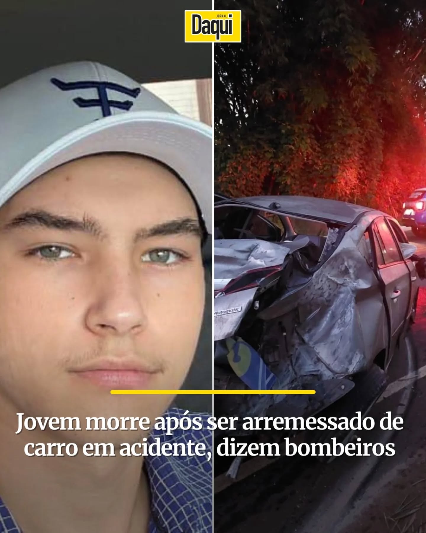 Jovem morre após ser arremessado de carro em acidente, dizem bombeiros em Mineiros/Goiás