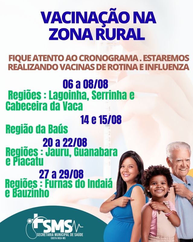 Vacinação de Rotina e contra a Influenza chega à zona rural de Costa Rica