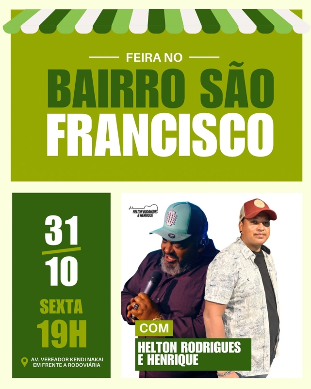 7ª Feira no Bairro São Francisco acontece nesta sexta-feira (31) em Costa Rica